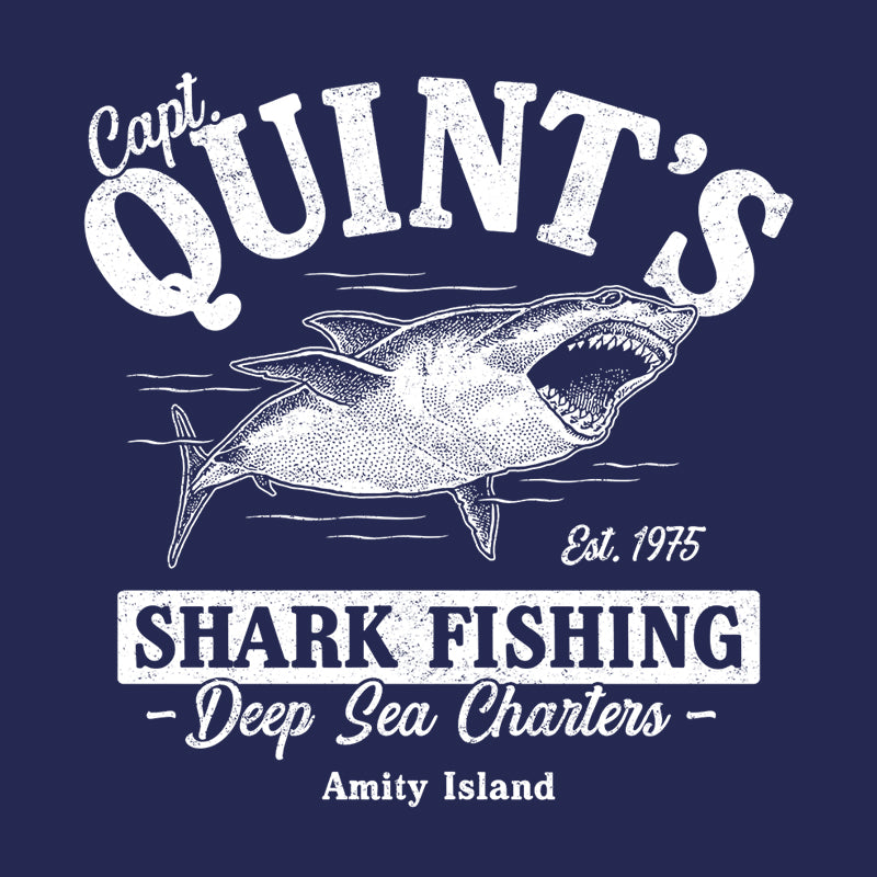 Quint's Shark Fishing T-Shirt - FiveFingerTees Guys / 2X-Large / Charcoal