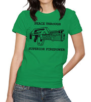 Peace Through Superior Firepower T-Shirt - FiveFingerTees