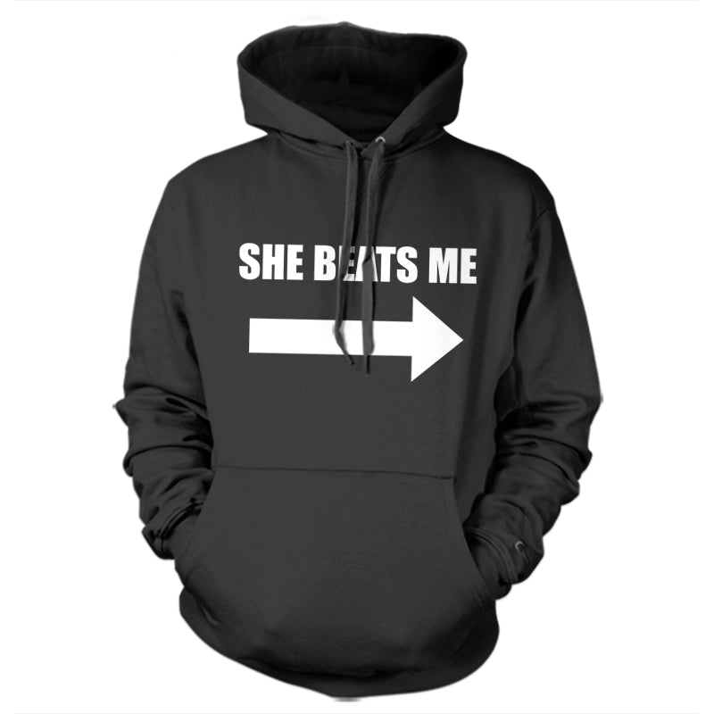 She Beats Me Hoodie - FiveFingerTees