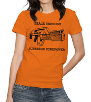 Peace Through Superior Firepower T-Shirt - FiveFingerTees
