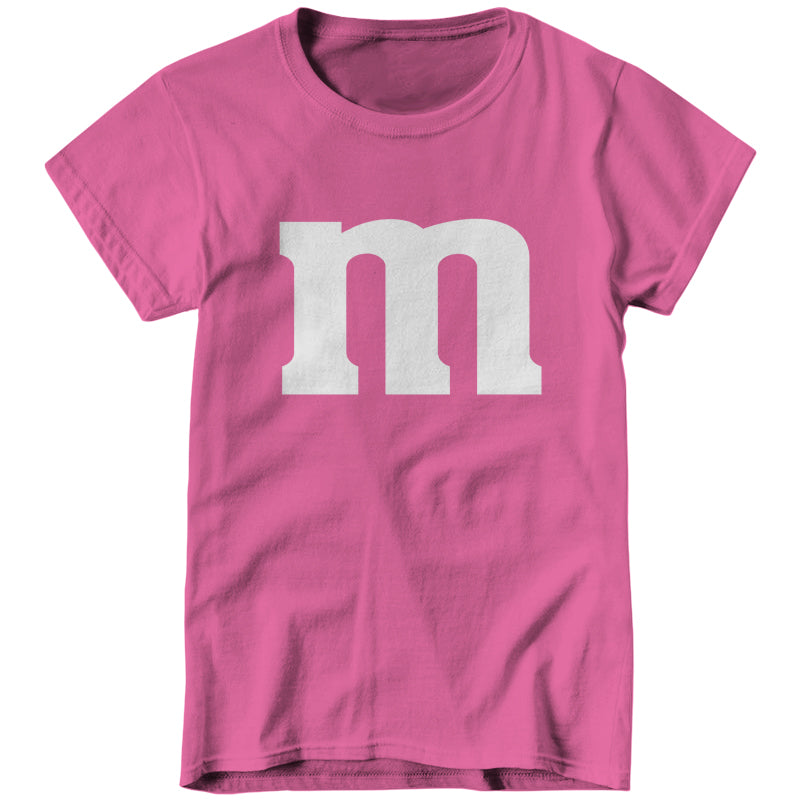 Pink M&M Costume Ladies T-Shirt - FiveFingerTees