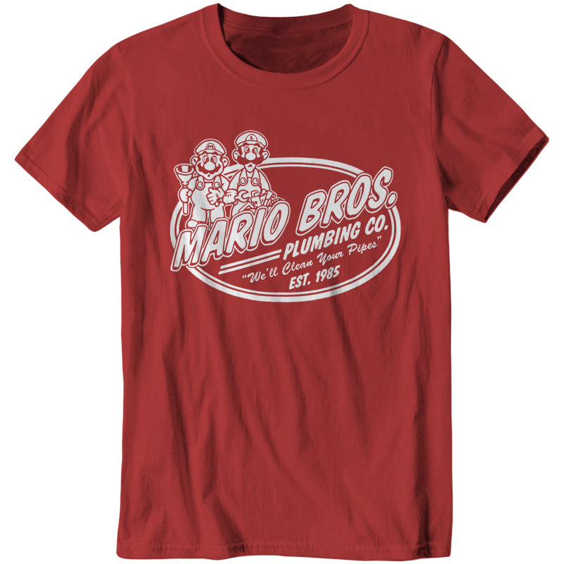 Mario Brothers Plumbing Co. T-Shirt - FiveFingerTees