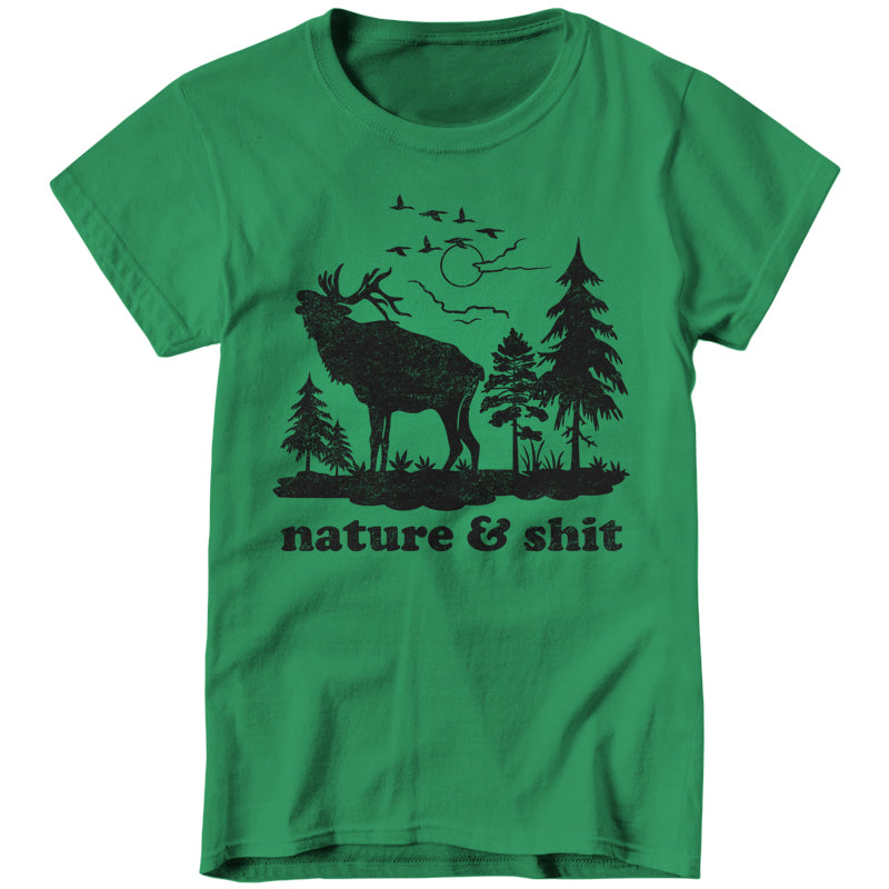 Nature & Shit Ladies T-Shirt - FiveFingerTees