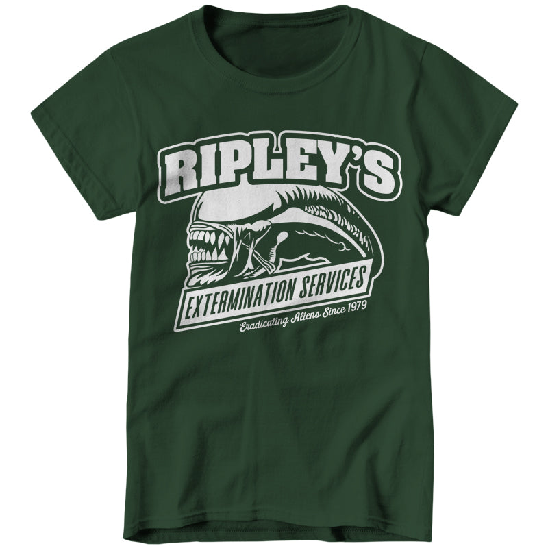 Ripley's Extermination Services Ladies T-Shirt - FiveFingerTees