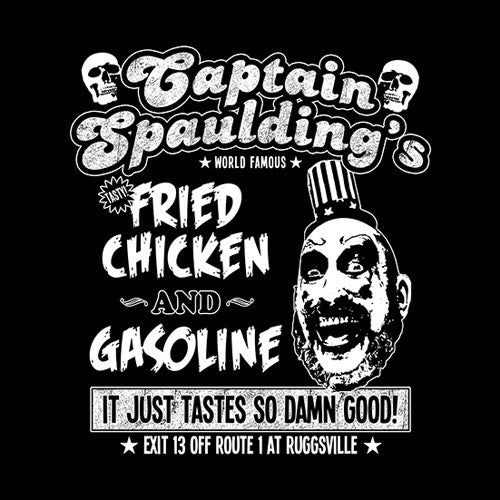 Captain Spaulding's Fried Chicken And Gasoline T-Shirt - FiveFingerTees