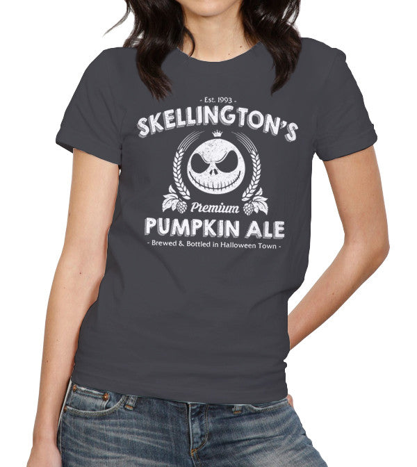 Skellington's Pumpkin Ale T-Shirt - FiveFingerTees