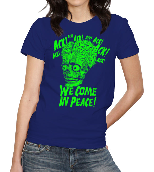 Ack! We Come In Peace T-Shirt - FiveFingerTees