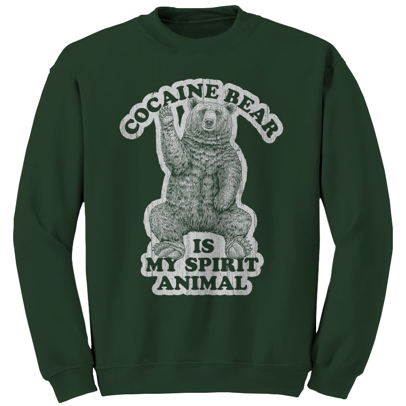 Cocaine Bear Is My Spirit Animal Sweatshirt - FiveFingerTees