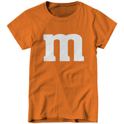 Orange M&M Costume Ladies T-Shirt - FiveFingerTees