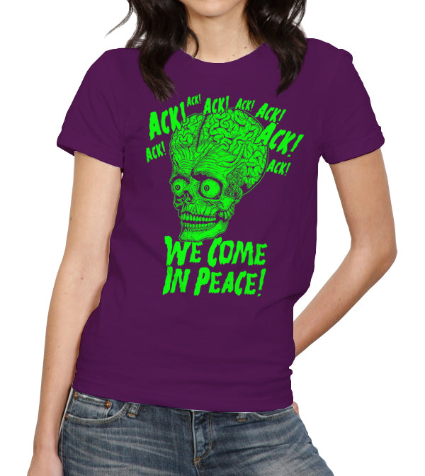 Ack! We Come In Peace T-Shirt - FiveFingerTees