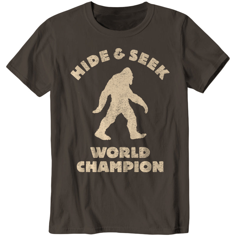 Bigfoot Hide & Seek World Champion T-Shirt - FiveFingerTees