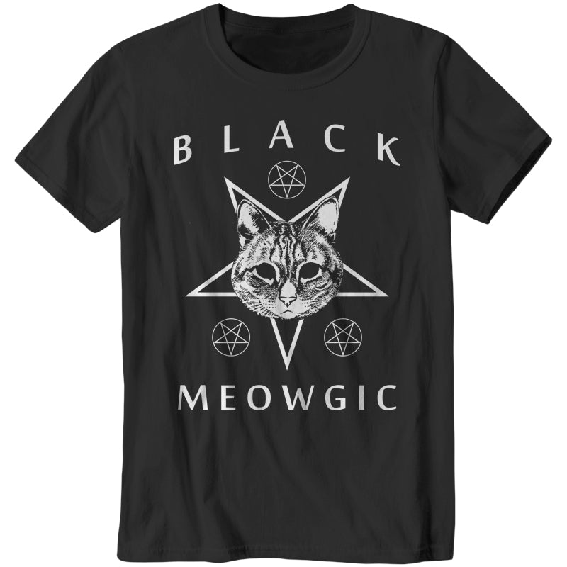 Black Meowgic T-Shirt - FiveFingerTees
