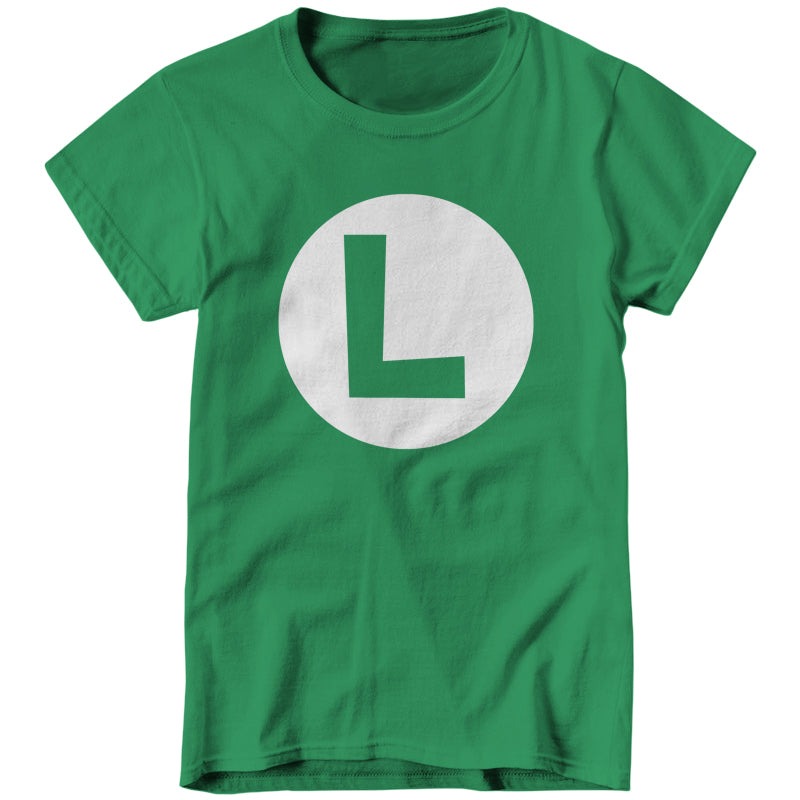 Luigi Costume Ladies T-Shirt - FiveFingerTees