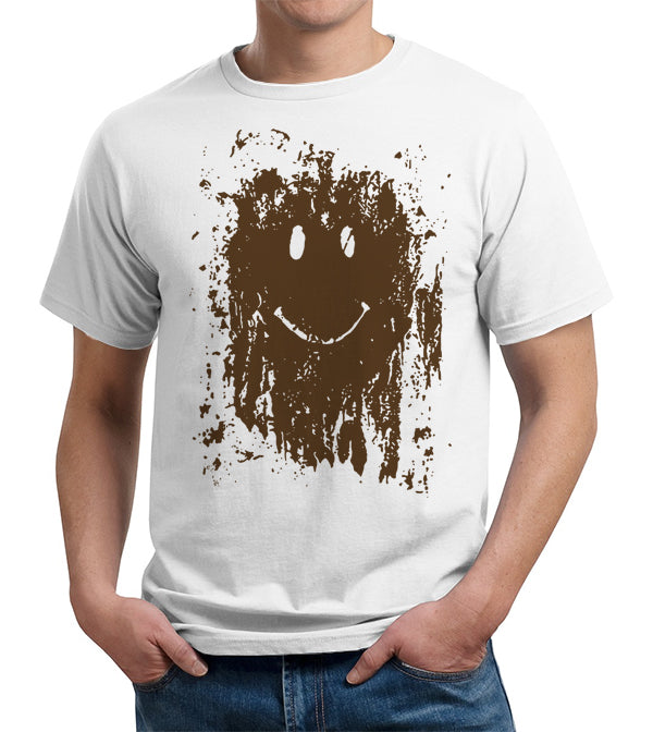 Mud Splatter Smiley Face T-Shirt - FiveFingerTees