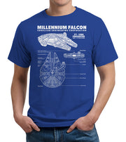 Millennium Falcon Blueprint T-Shirt - FiveFingerTees