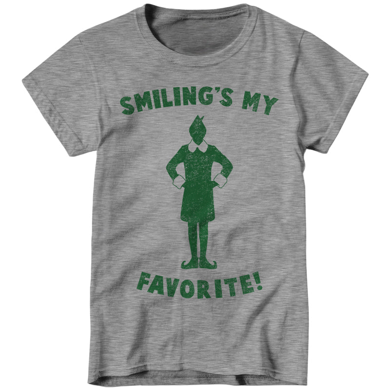 Smiling's My Favorite Ladies T-Shirt - FiveFingerTees