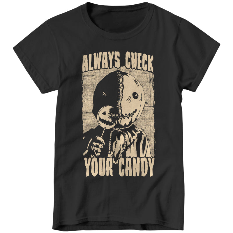 Always Check Your Candy Ladies T-Shirt - FiveFingerTees