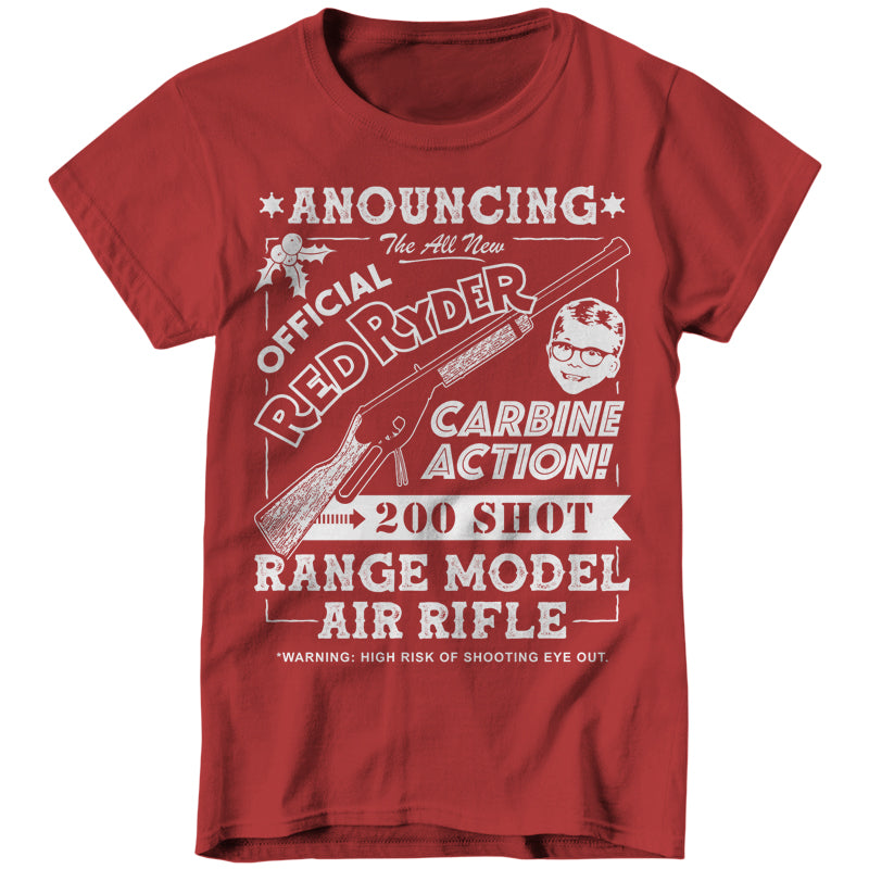 Red Ryder BB Gun Ladies T-Shirt - FiveFingerTees