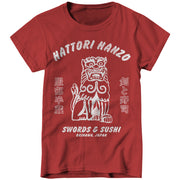 Hattori Hanzo Swords & Sushi Ladies T-Shirt - FiveFingerTees