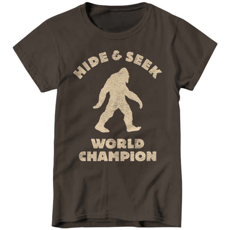 Bigfoot Hide & Seek World Champion Ladies T-Shirt - FiveFingerTees