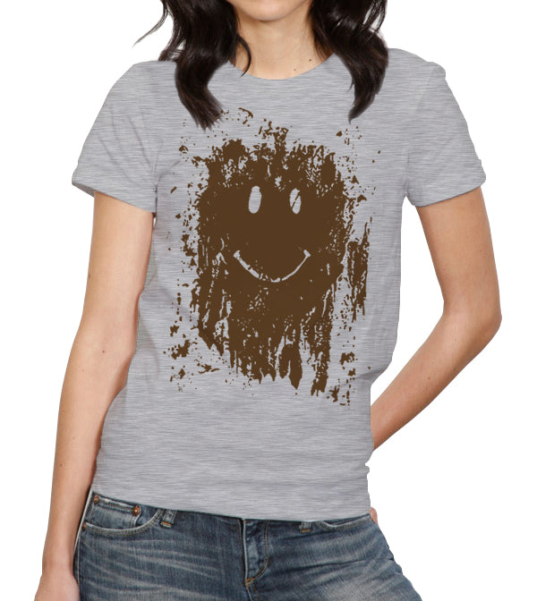 Mud Splatter Smiley Face T-Shirt - FiveFingerTees