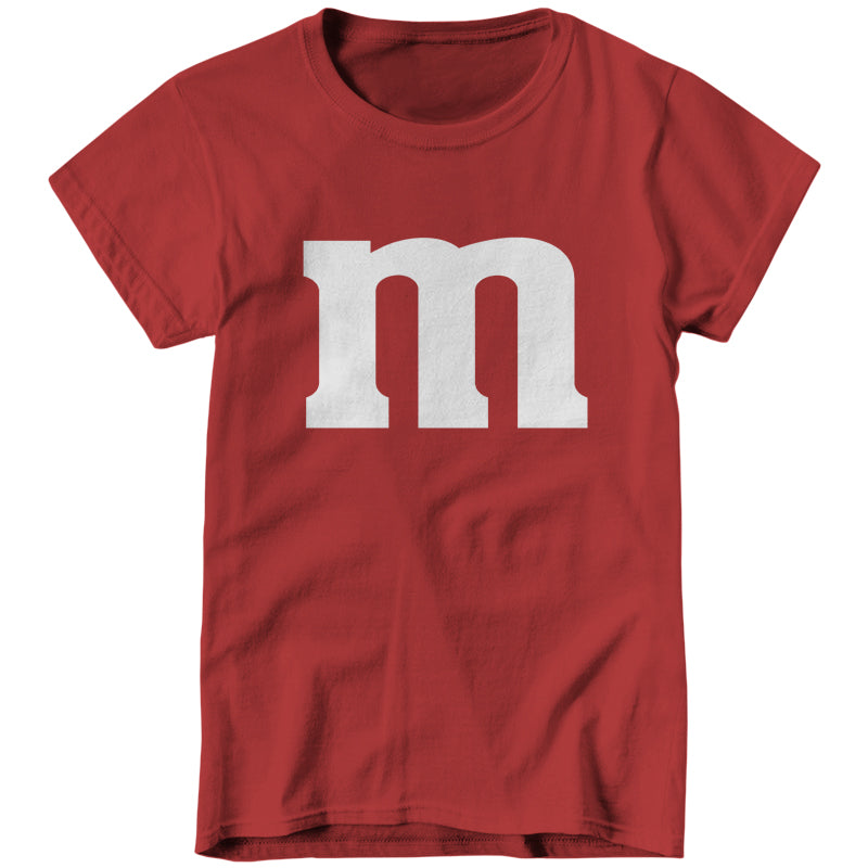 Red M&M Costume Ladies T-Shirt - FiveFingerTees